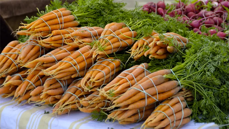 versmarkt wortelen groente