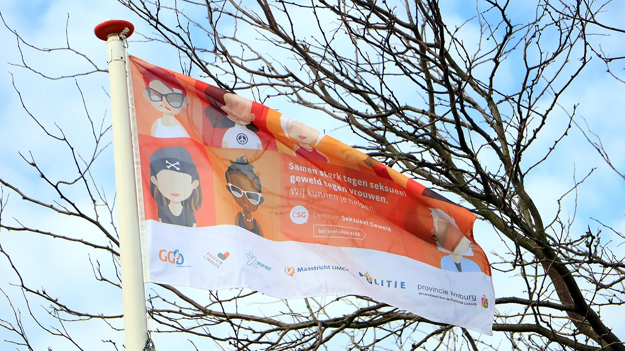 vlag samen sterk tegen geweld tegen vrouwen