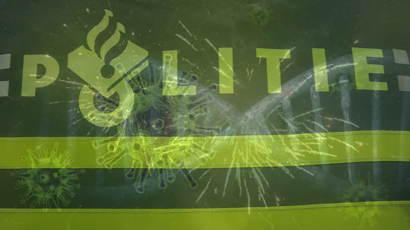 vuurwerk corona politie vest rugzijde