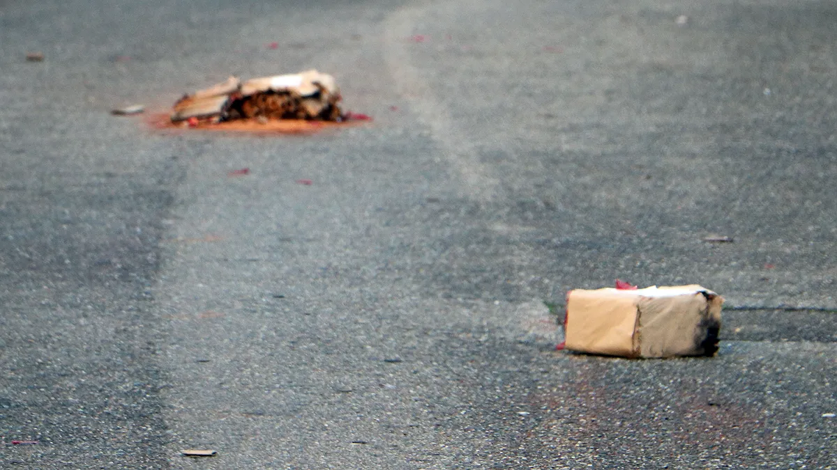 vuurwerkresten op straat in sittard