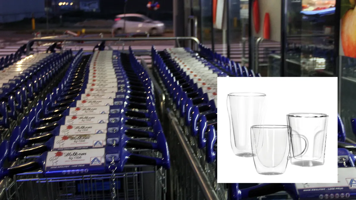 waarschuwing theeglazen supermarktkarretjes aldi