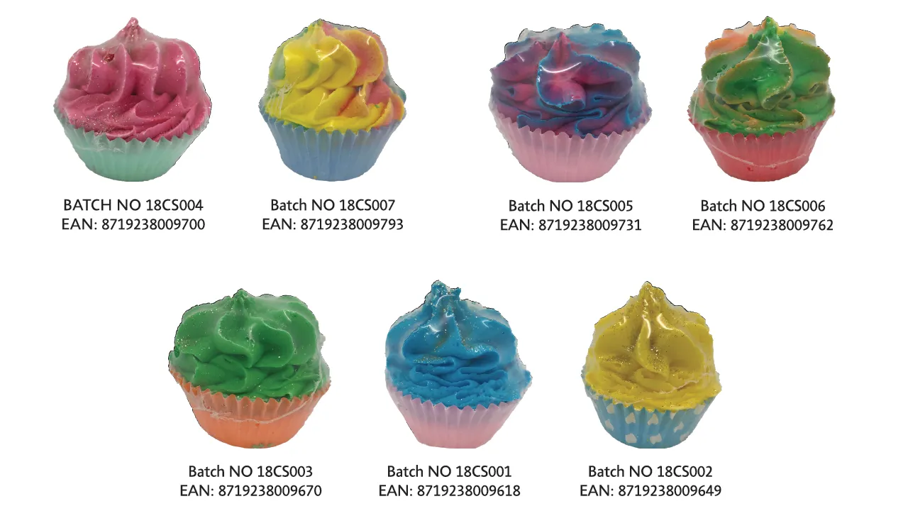 waarschuwing voor badschuim cupcakes