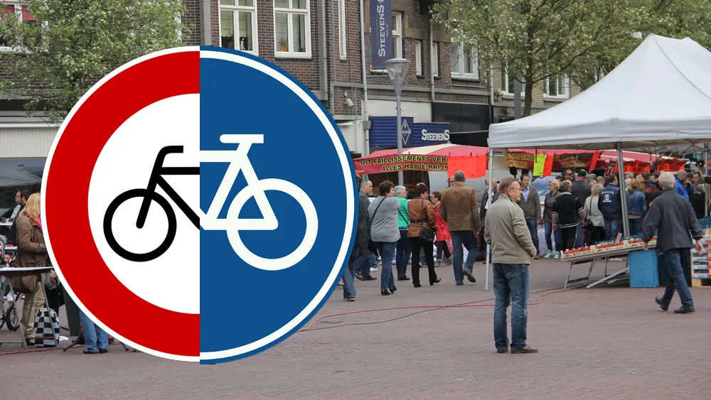 wel of niet fietsen in centrum van geleen