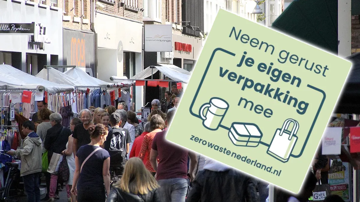 zero wast winkelen drukke winkelstraat in sittard