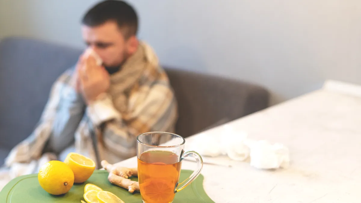 ziekte wintertijd zwarte thee citroen gember griep epidemie ziekteverzuim temperatuur stress