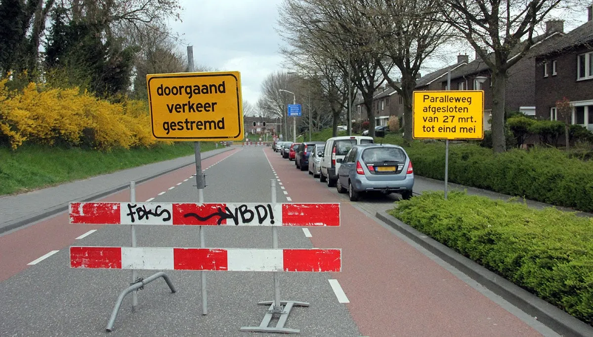zit sittard op slot parallelweg afgesloten