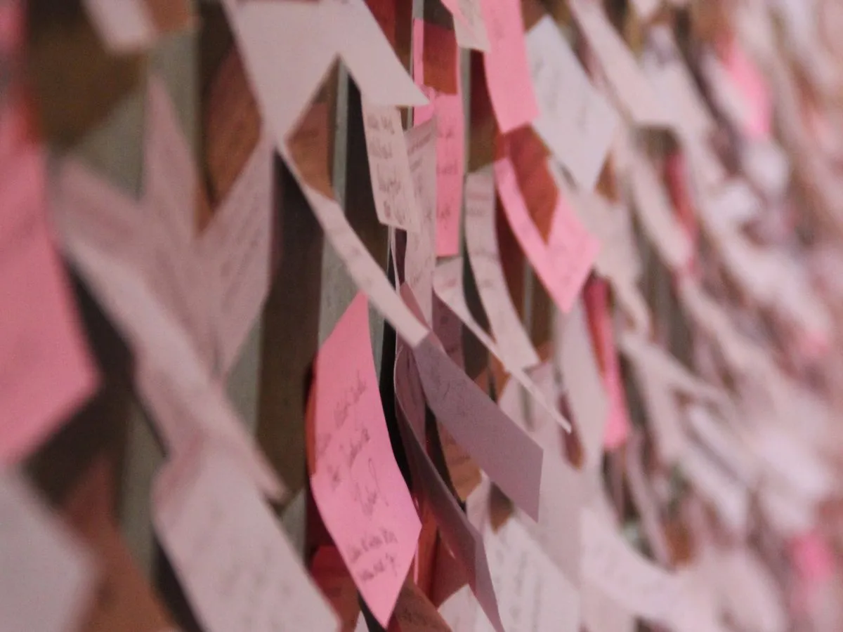 bord vol memovelletjes