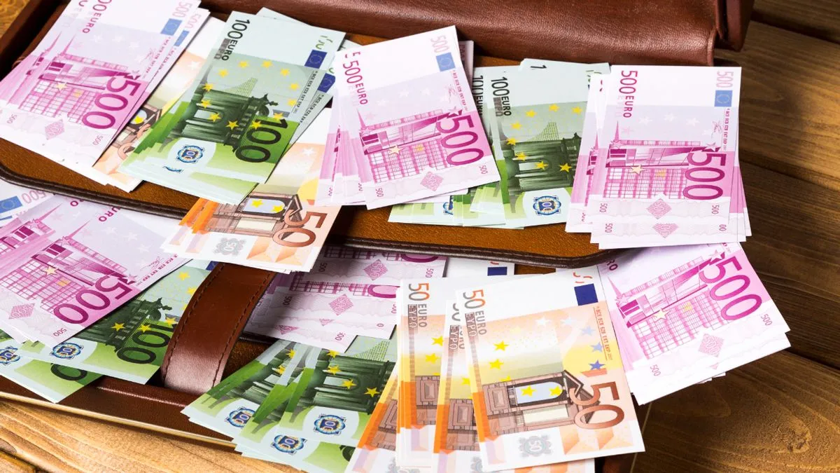 koffer met euro biljetten