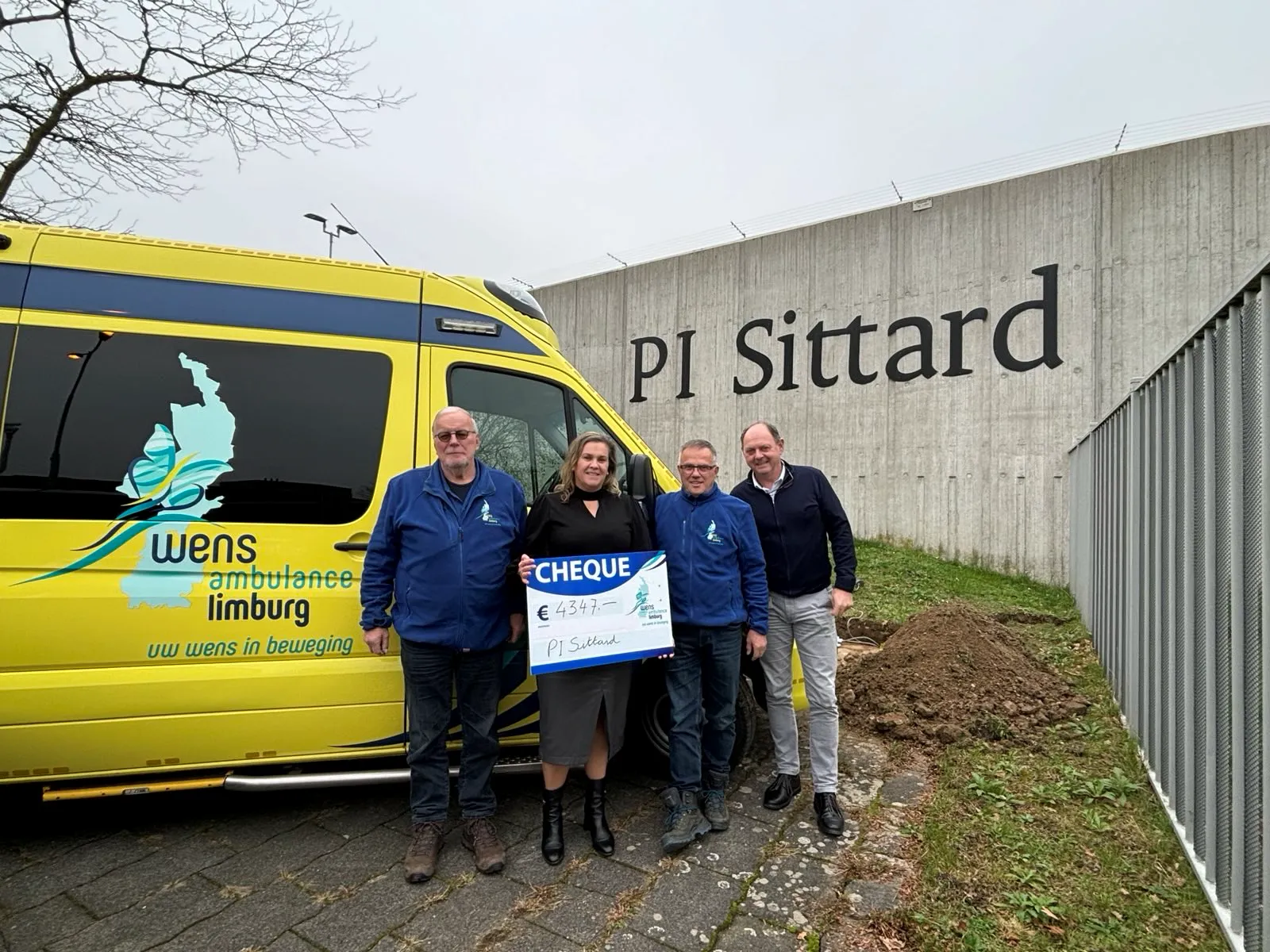 pi sittard cheque wensambulance limburg