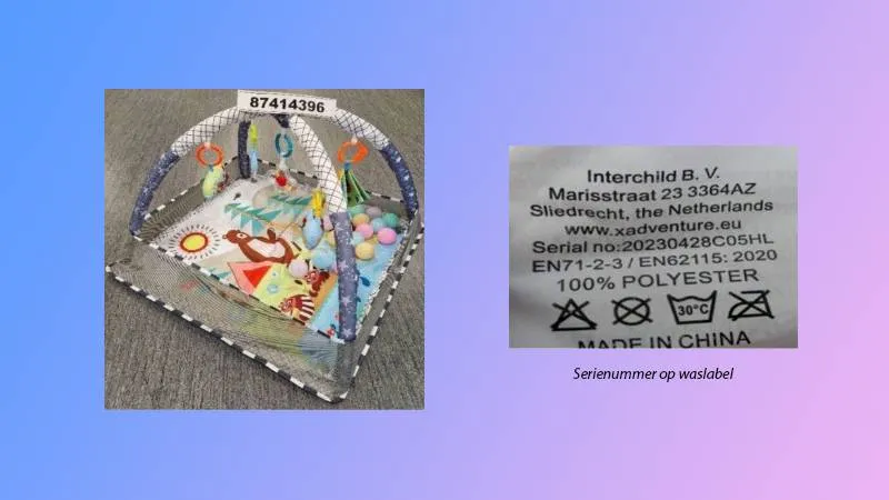 veiligheidswaarschuwing babygym speelkleed