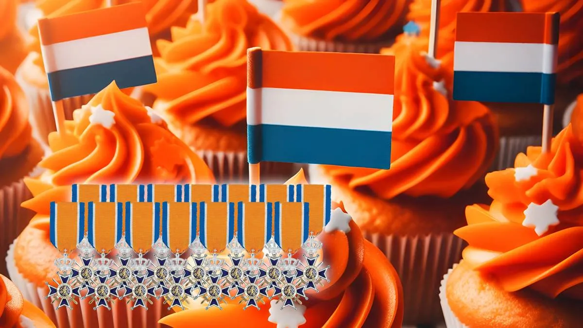 lintjes en oranje opgespoten cupcakes koningsdag