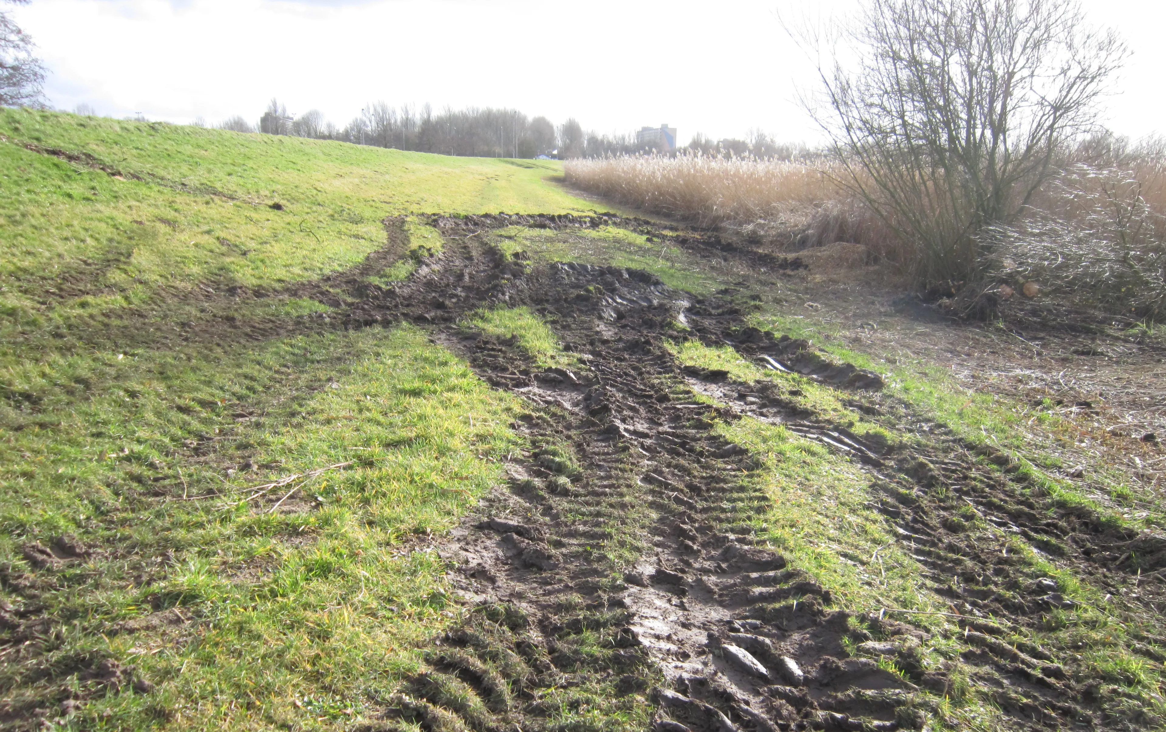 dijkschouw rijspoorschade aan dijk