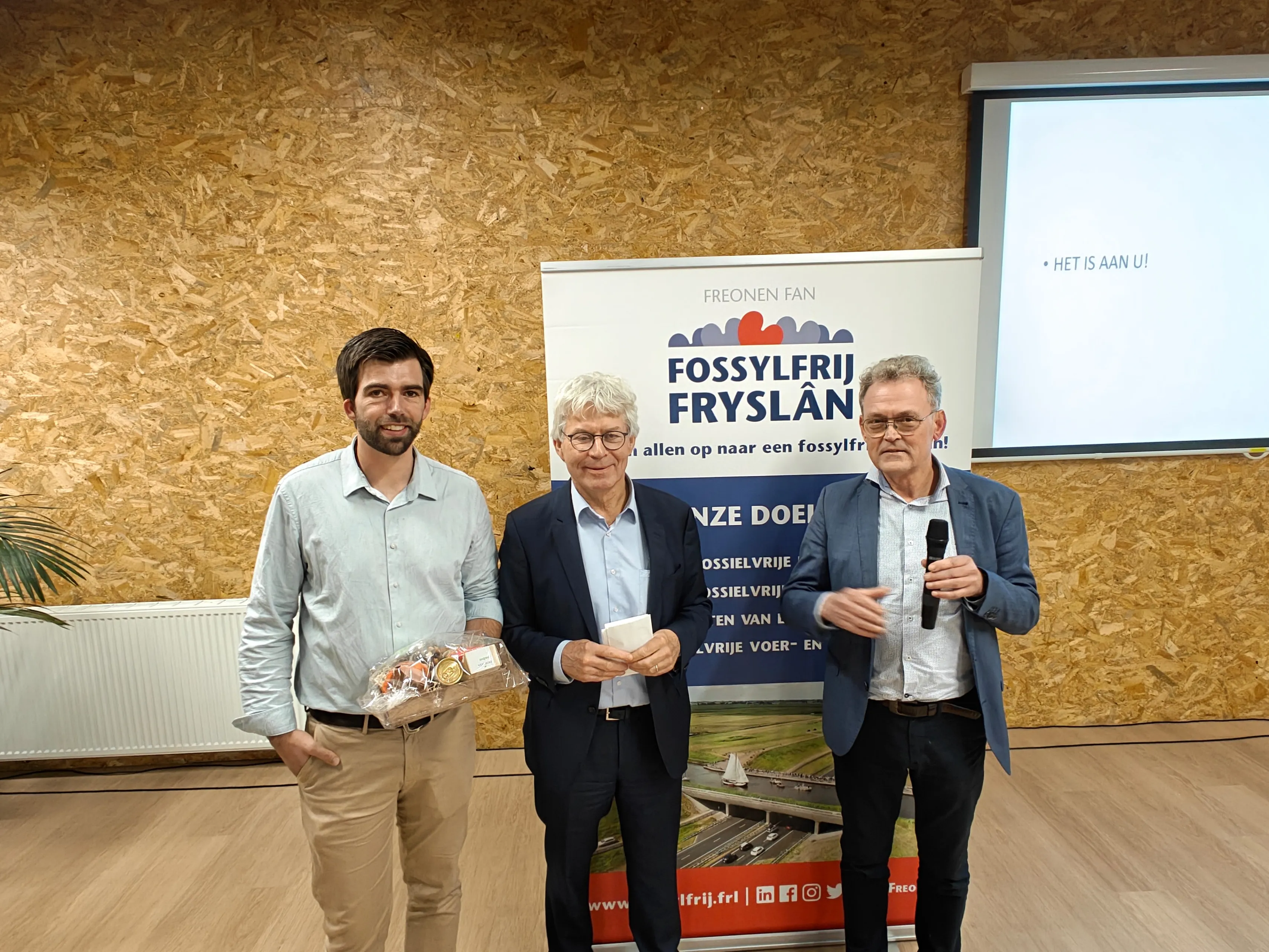 V.l.n.r. Simon Visbeek, Ferd Crone en Bouwe de Boer