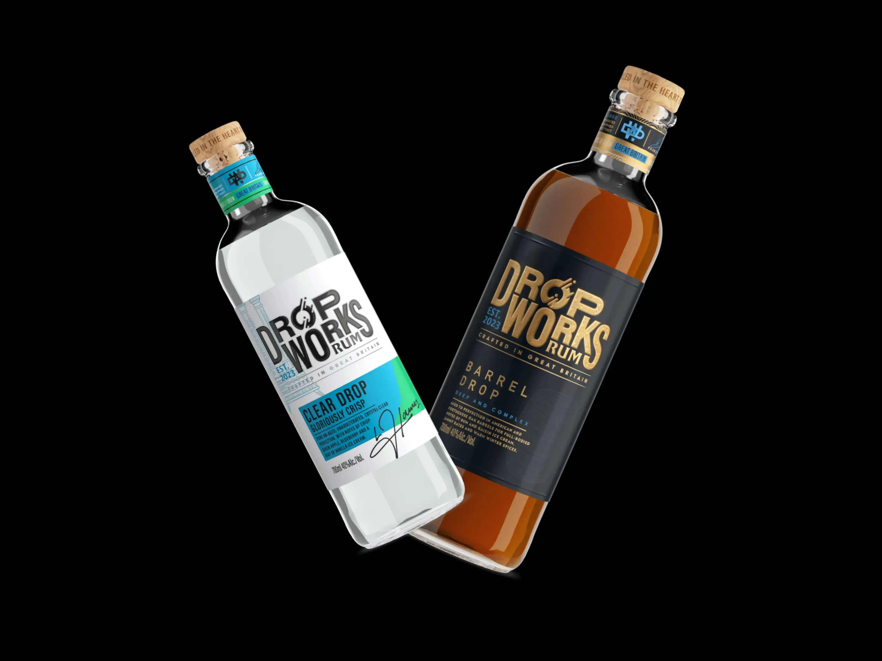 DropWorks Rum bottles