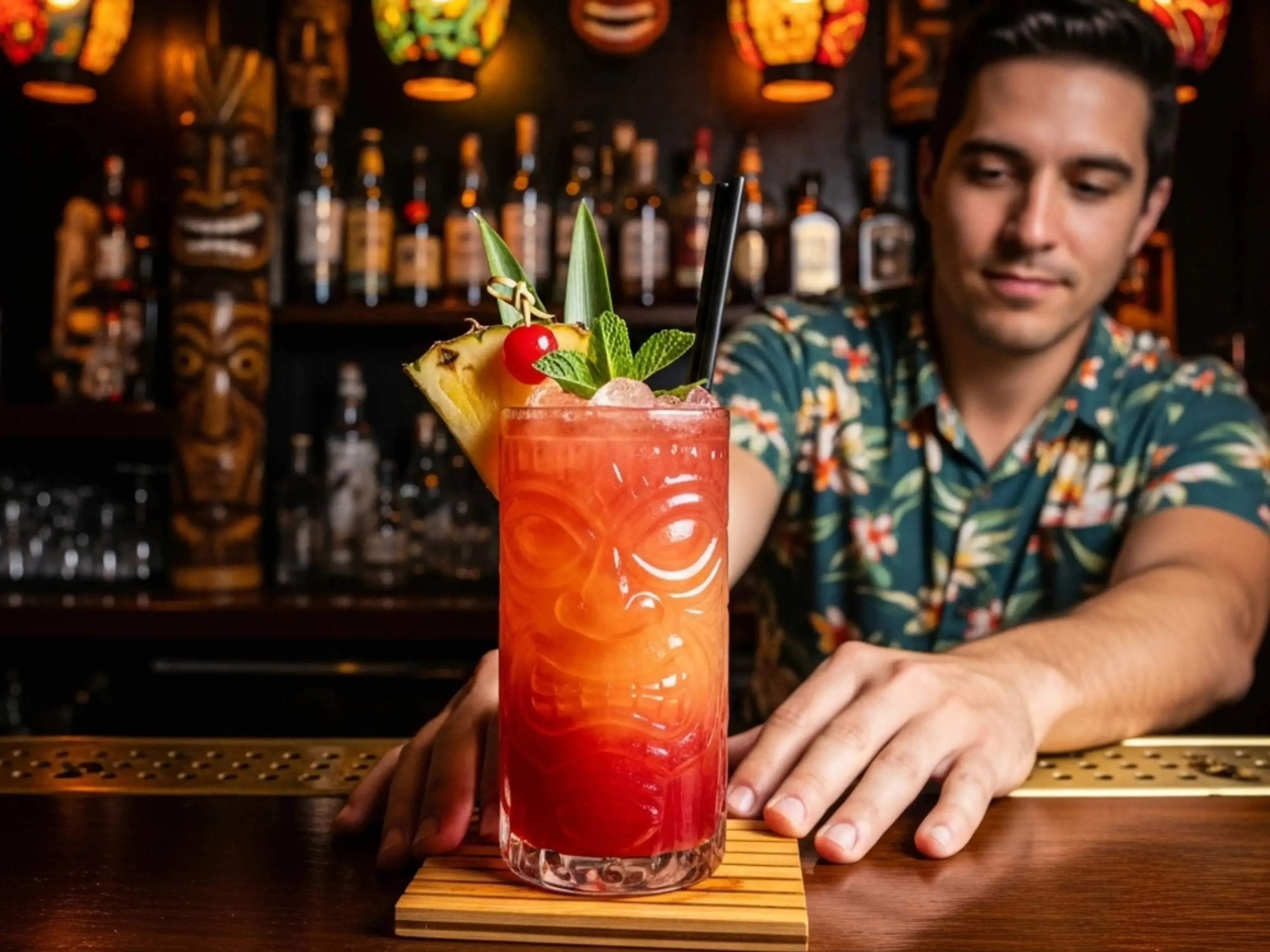 Zombie tiki cocktail rum