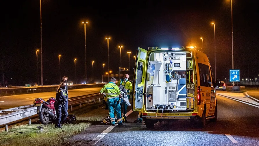 motorrijder gewond a58