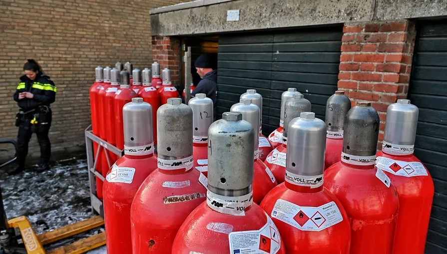 waterstofgasflessen