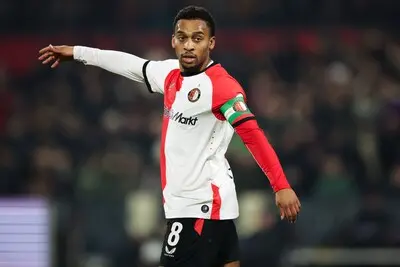 rotterdam netherlands february 8 quinten timber of feyenoord during the dutch eredivisie match between feyenoord v sparta at the stadium feijenoord on february 8 2025 in rotterdam netherlands photo by rico brouwer soccrates getty images