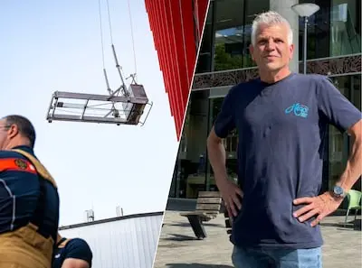 het is onduidelijk hoe de katrol is losgebroken glazenwasser paul optenkamp