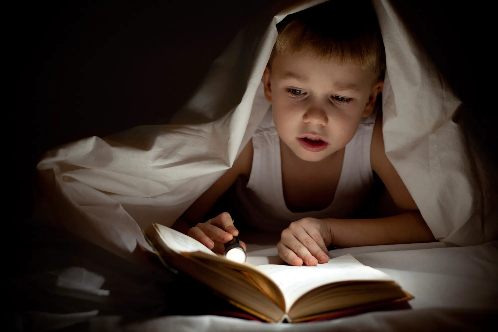 o child reading facebook