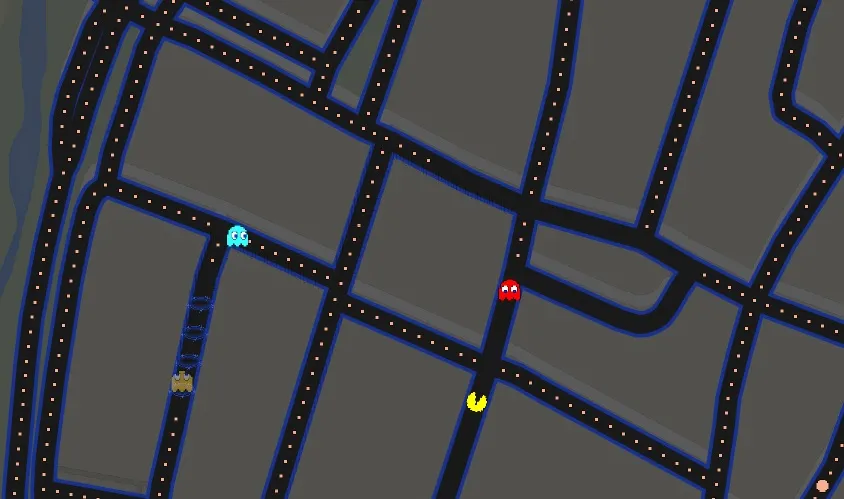 google maps pacman