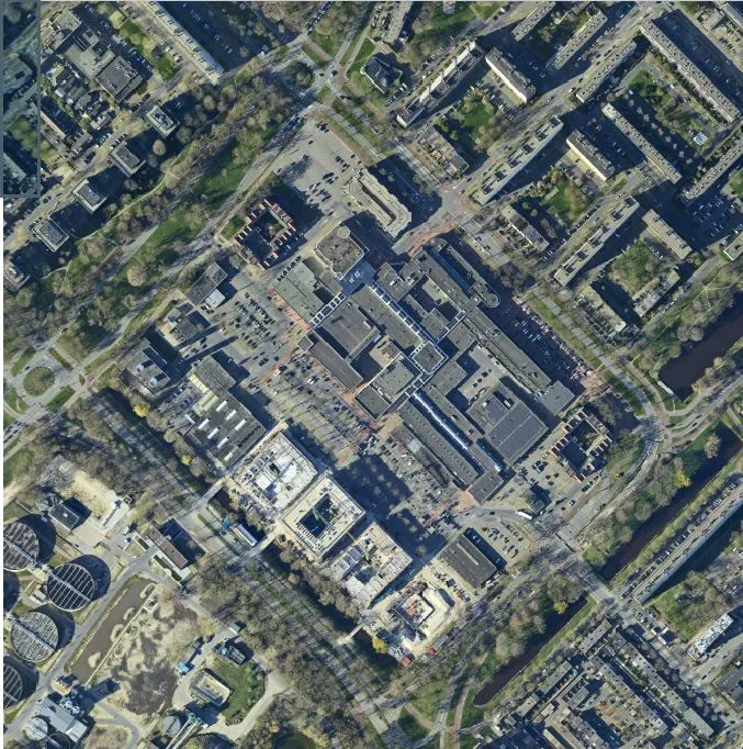 luchtfoto overvecht centrum