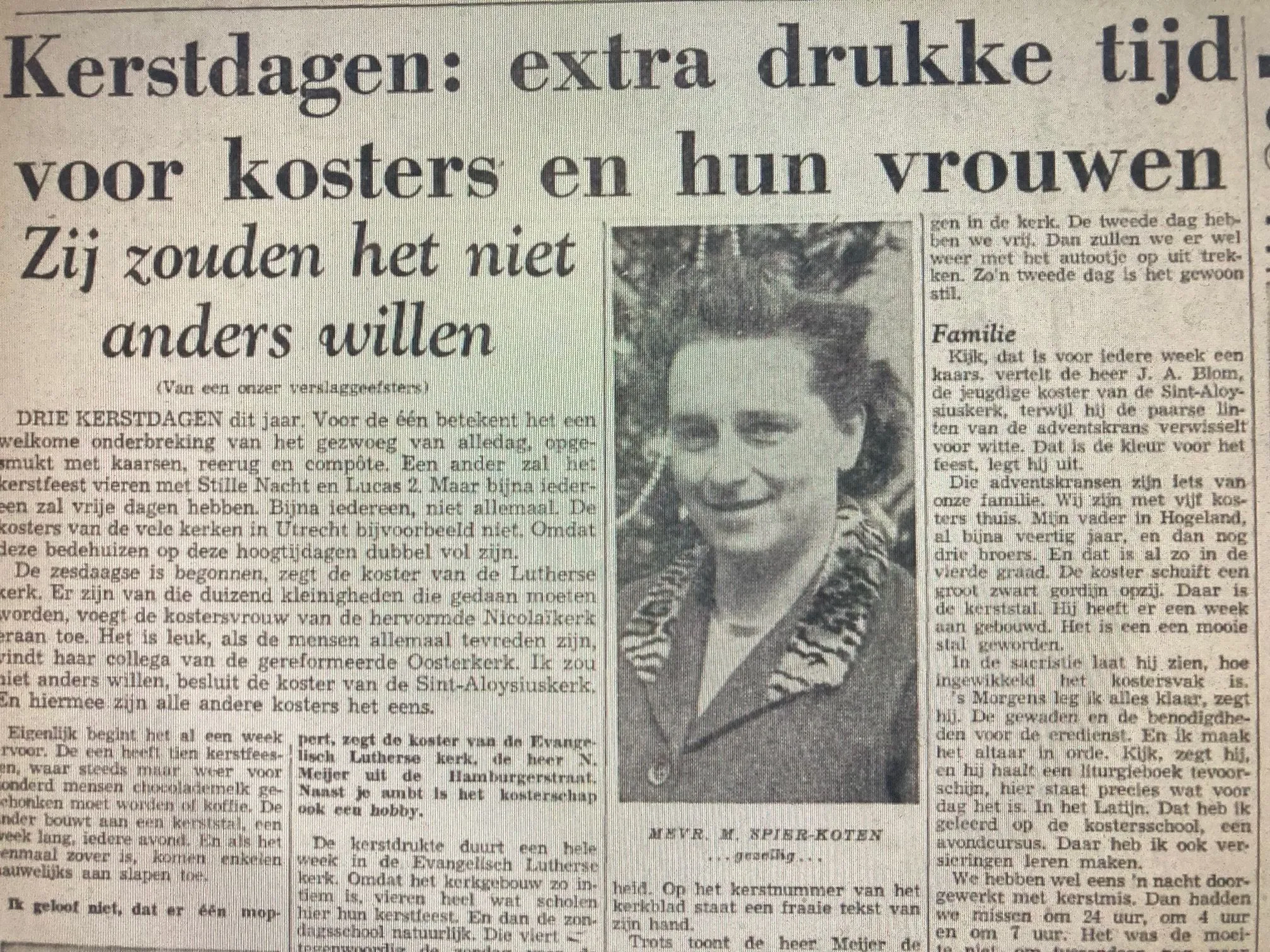 kosters tijdens kerst