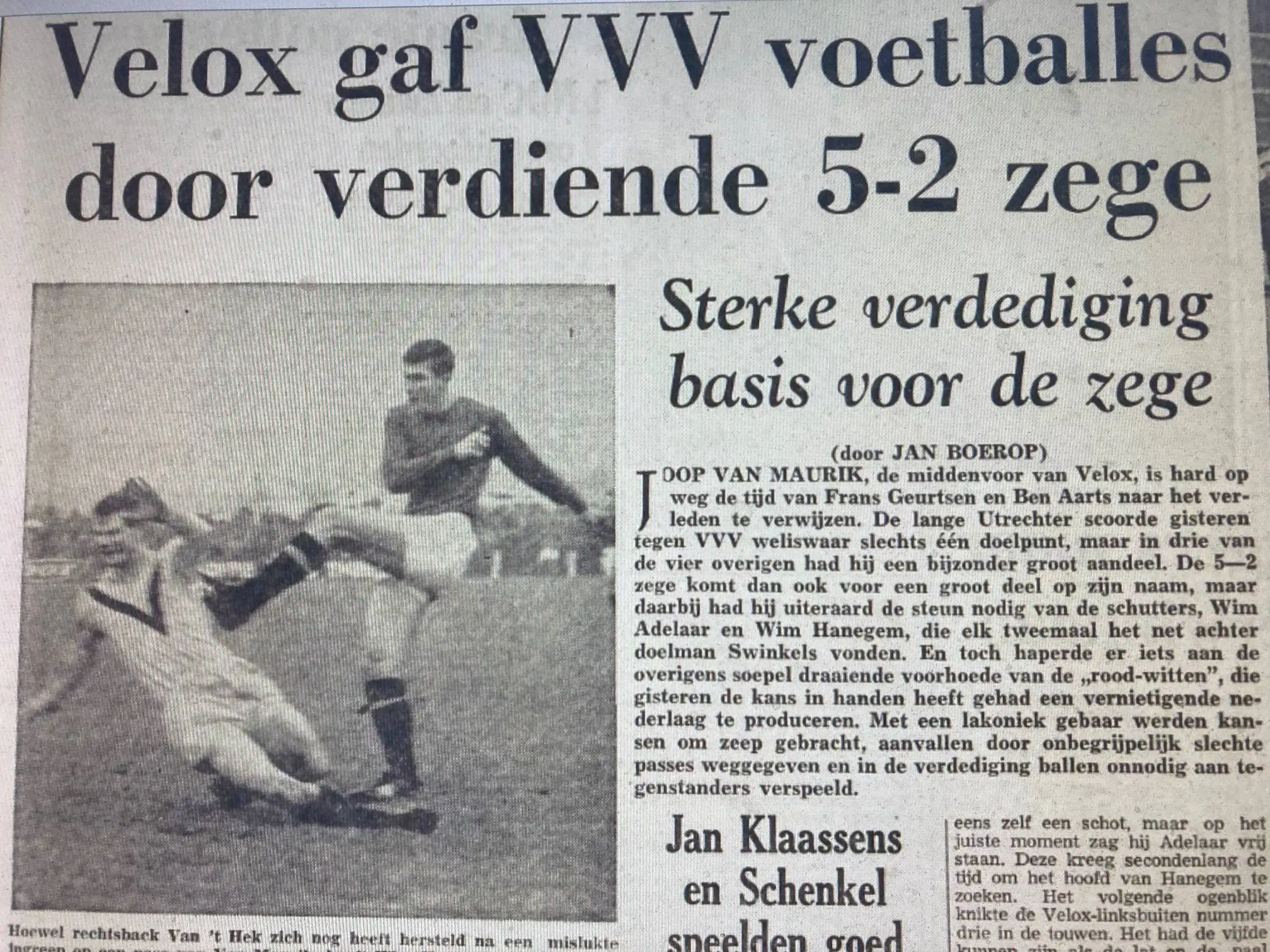 van hanegem scoort voor velox