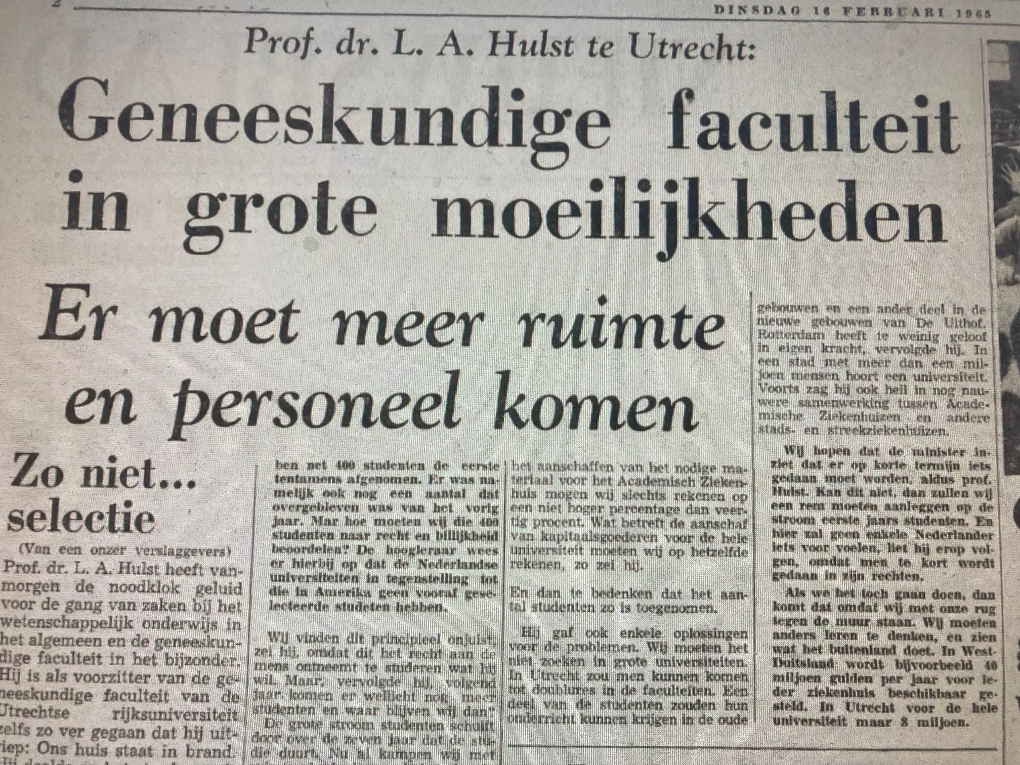 ruimtegebruik geneeskundige faculteit