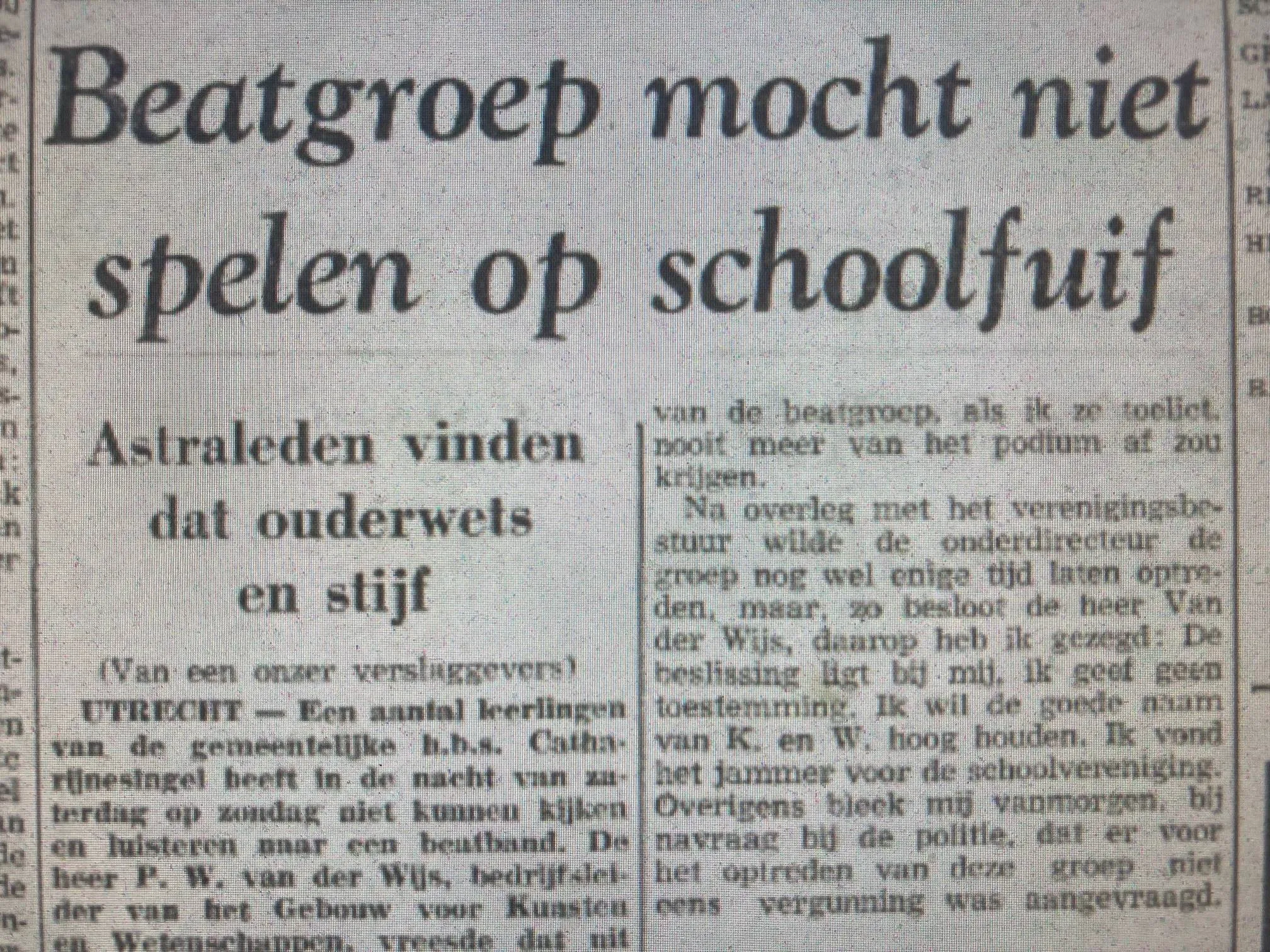 beatgroep mag niet optreden