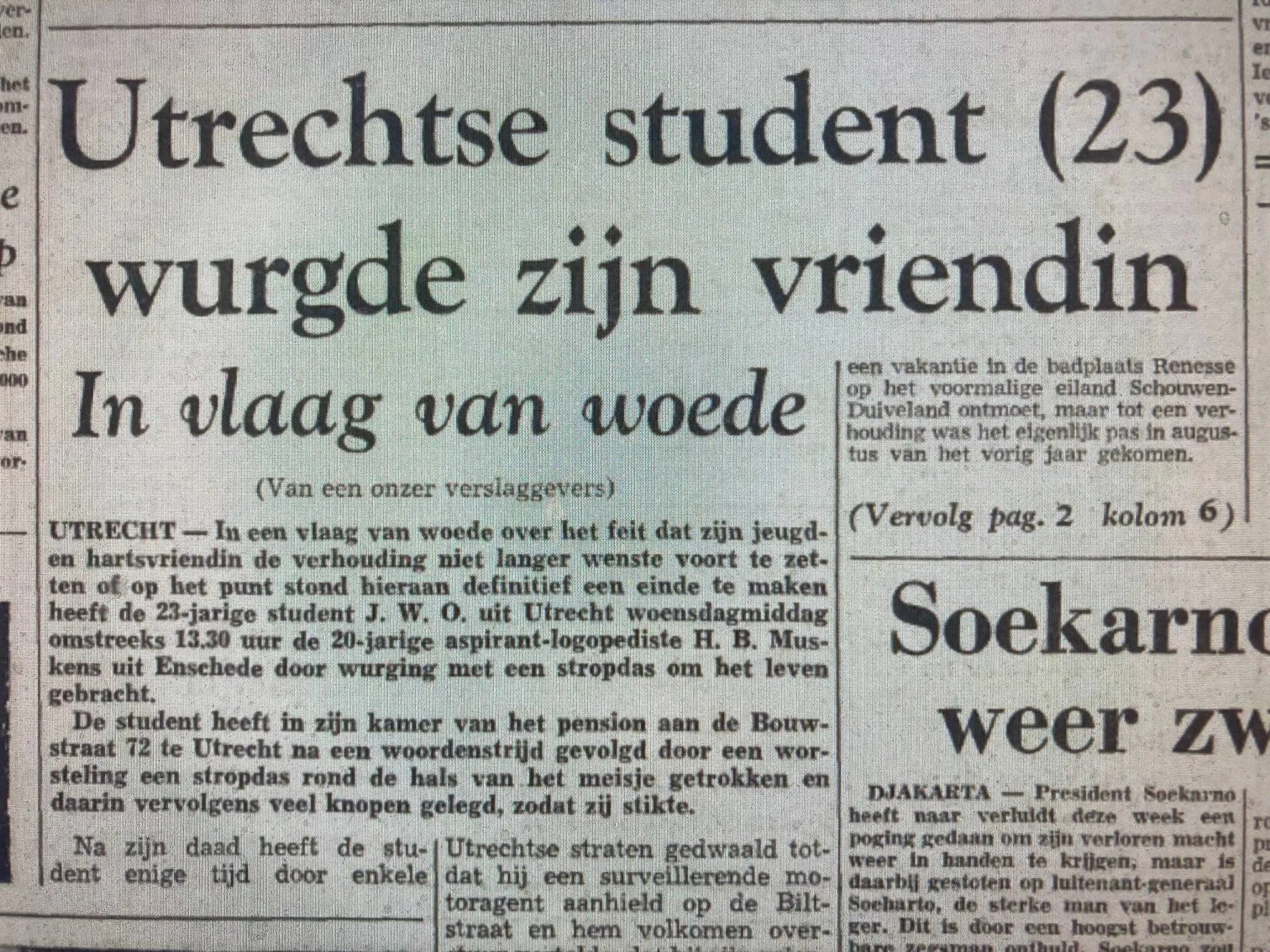 student wurgde vriendin