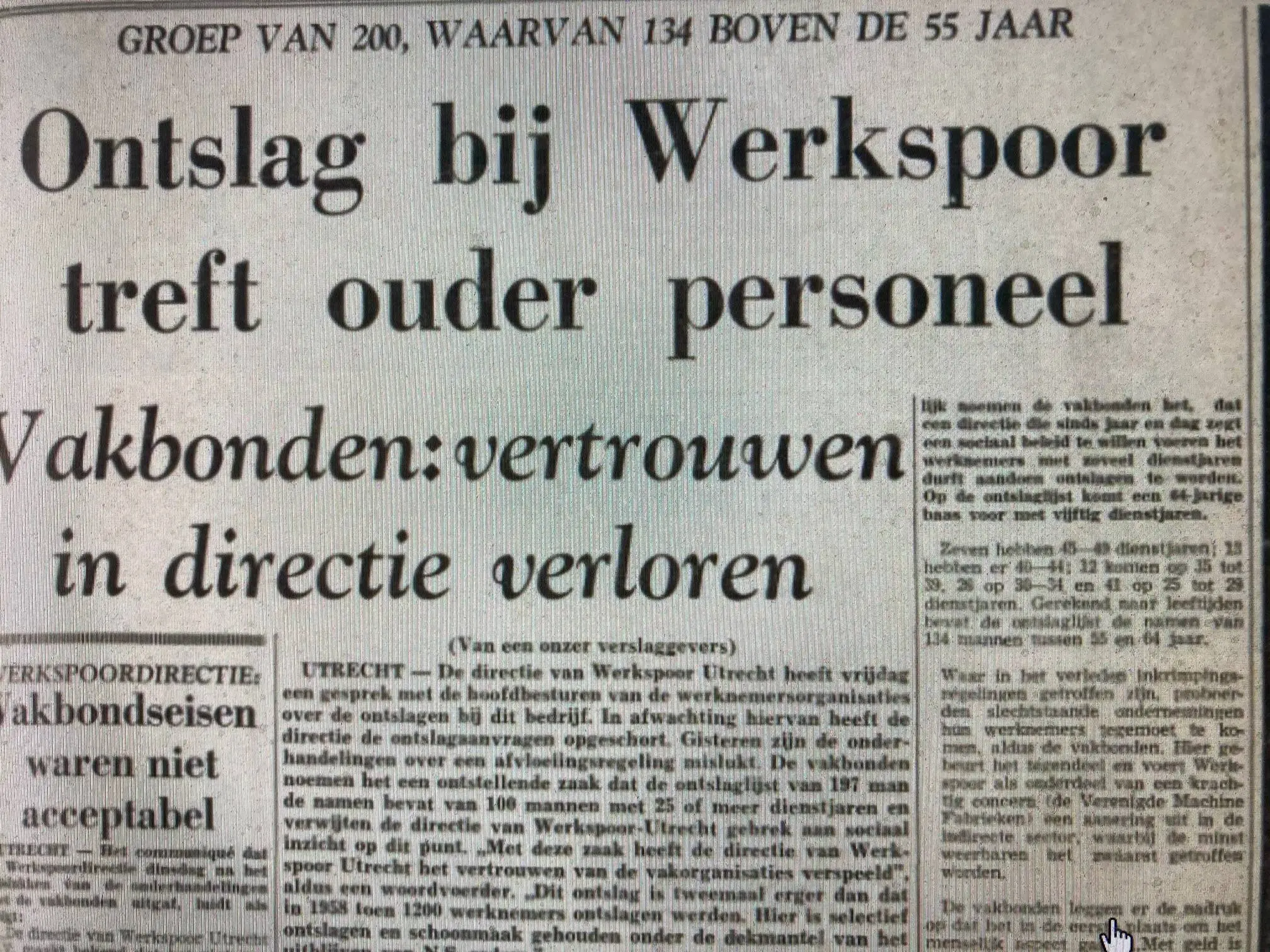 ontslagen Werkspoor