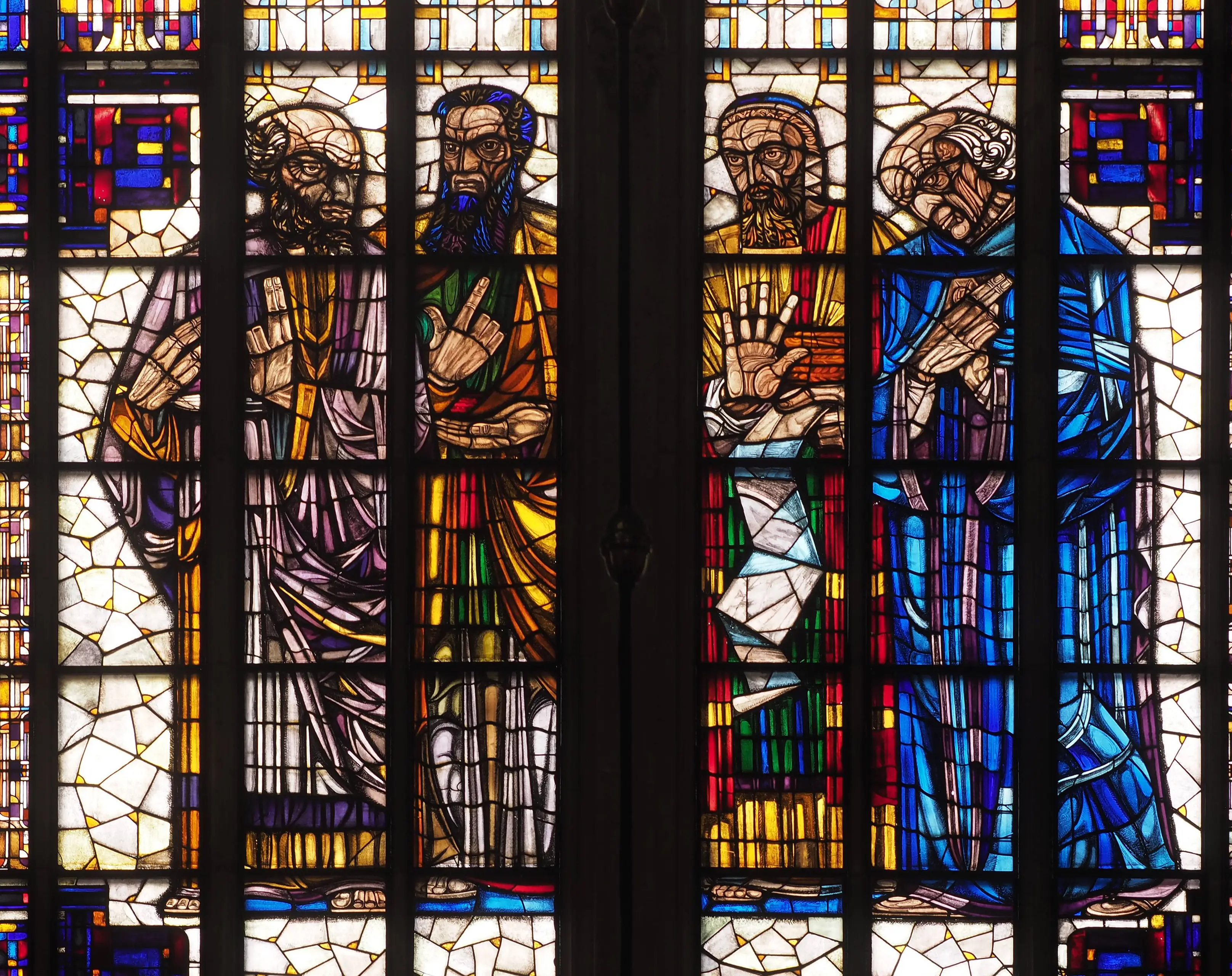 Vier evangelisten in zuidertransept Domkerk door Roland Holst in 1926
