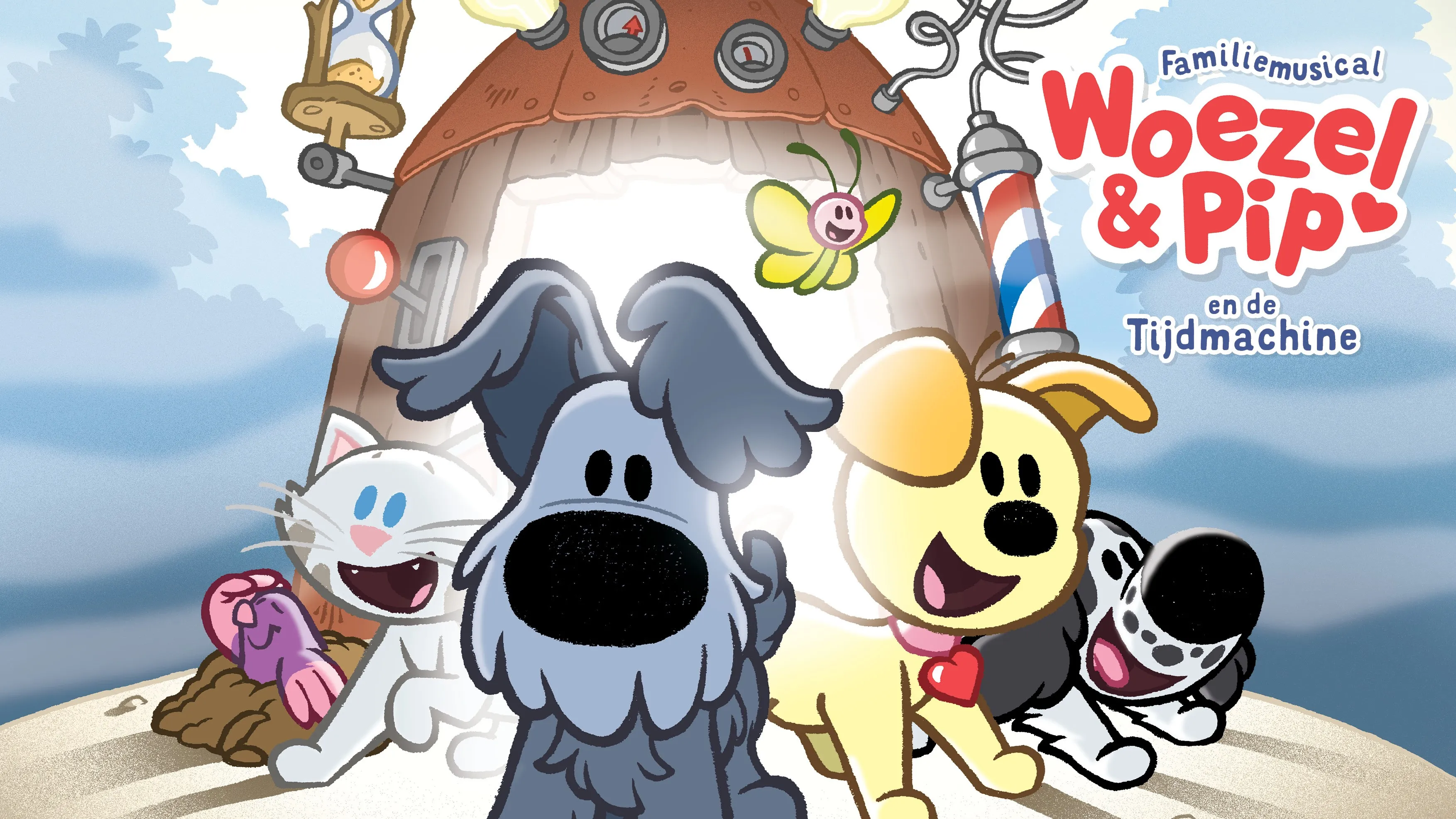 promobeeld woezel pip en de tijdmachine liggend met logo credits dromenjager bv