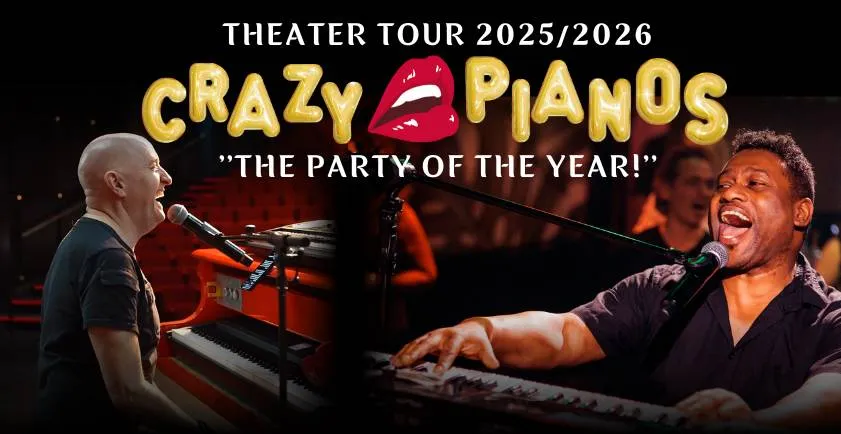 Crazy Pianos Theatertour flyer liggend zonder tekst