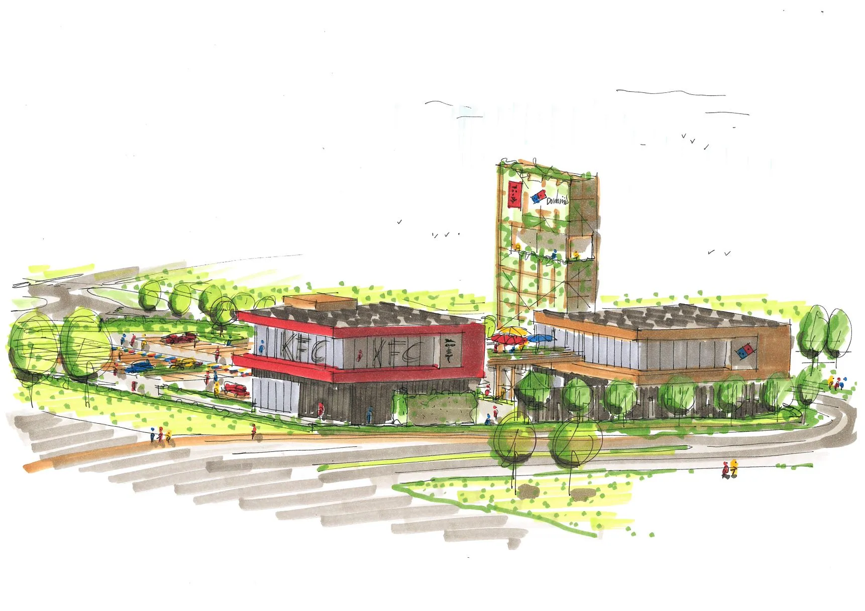 kfc en dominos aan heistraat