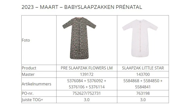 prenatal slaapzak