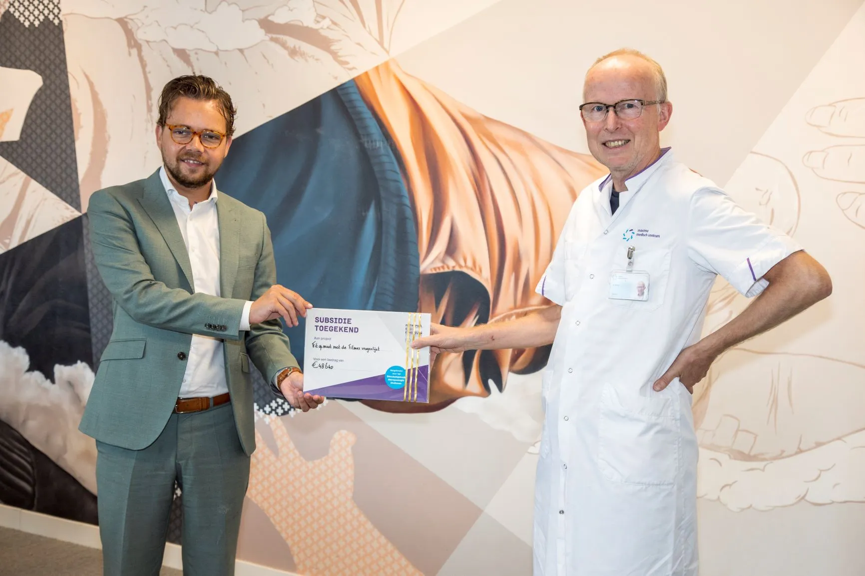 uitreiking cheque stimuleringsfonds foto mxima mc