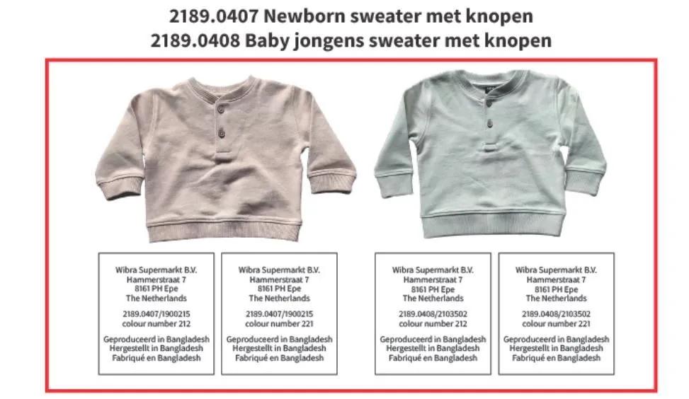 wibra newborn sweater