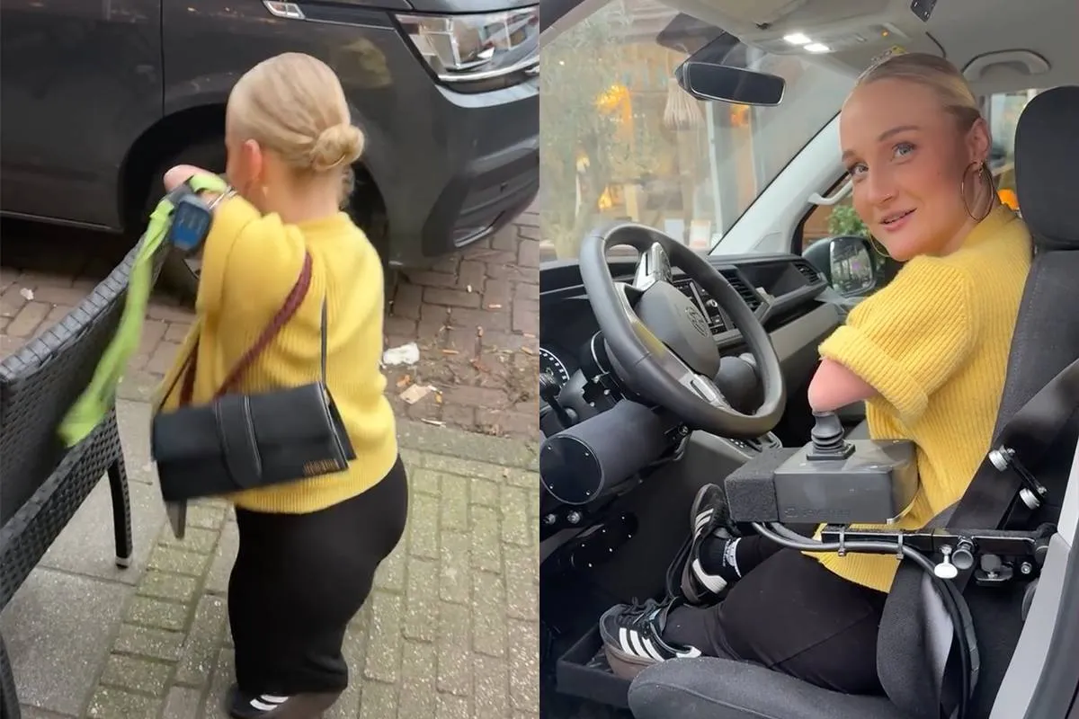 thumb vk eefje zonder armen en benen laat haar aangepaste bus zien