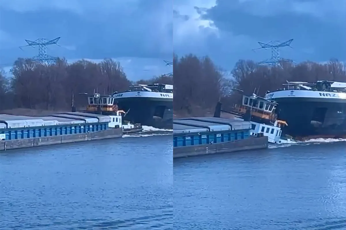 thumb vk duwboot alja aangevaren door binnenvaarttanker nazar op amsterdam rijnkanaal