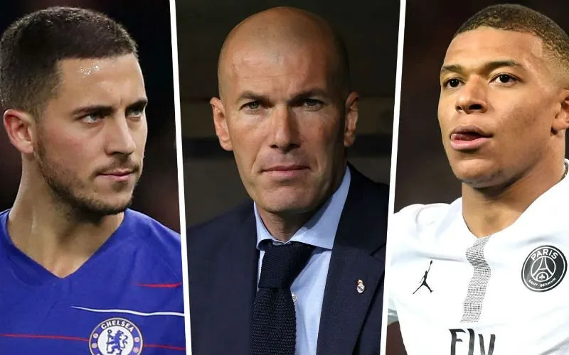 eden hazard zinedine zidane and kylian mbappe h5lulmz129fk1pw7higizi0k6