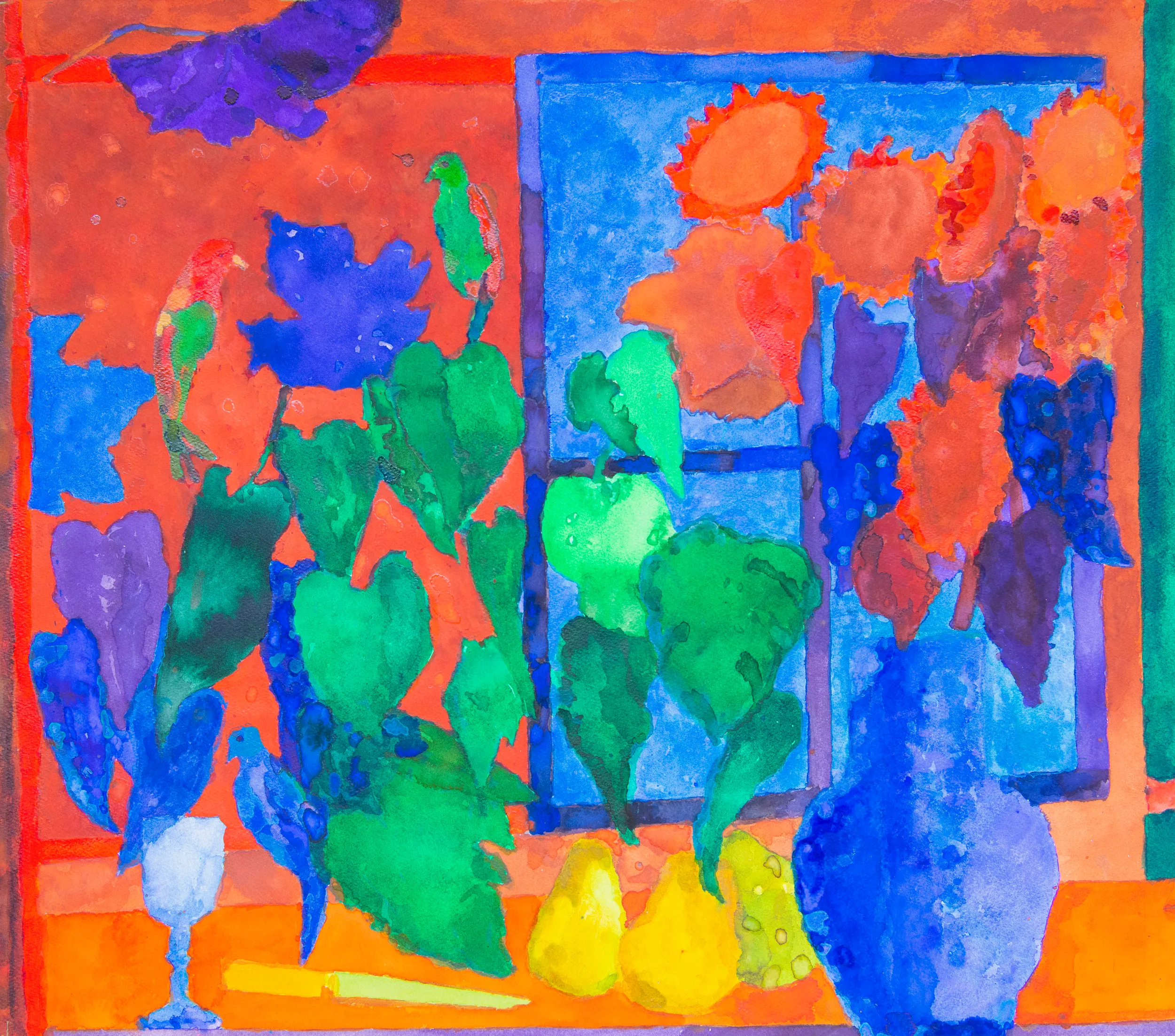 230901 schilderij blauwe parkiet