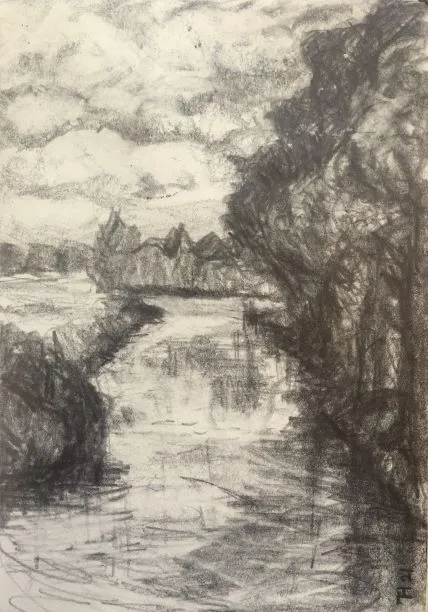 brug over de essche stroom minder blauw