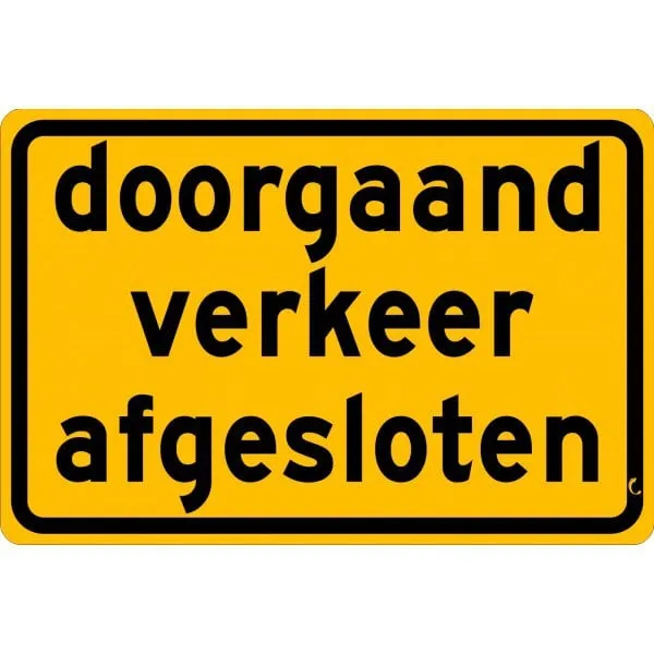 doorgaand verkeer afgesloten 600 400