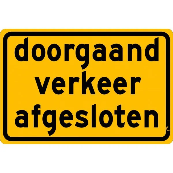 doorgaand verkeer afgesloten 600 400