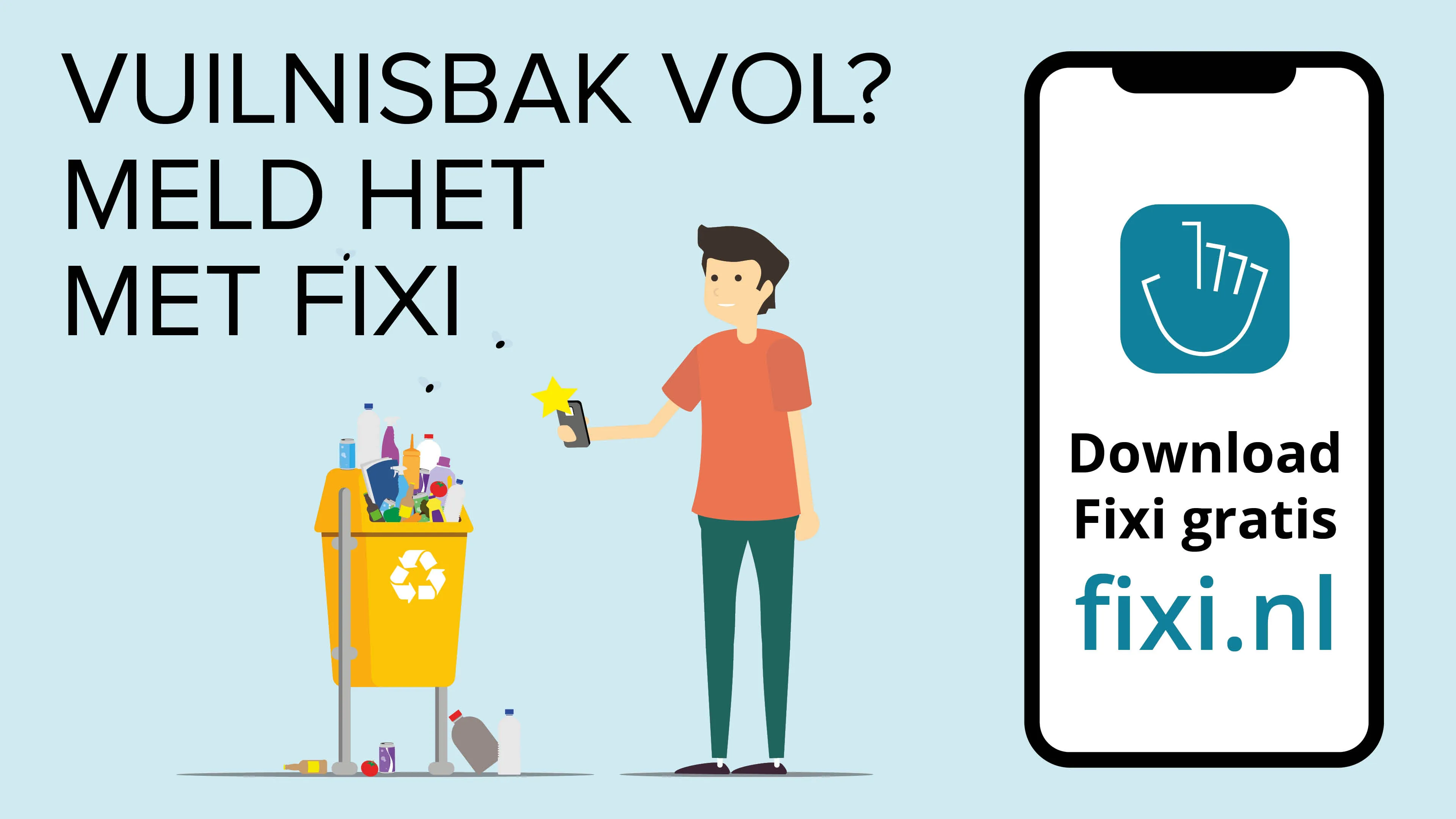 fixi 4k scherm 3840x2160px vuilnisbak vol
