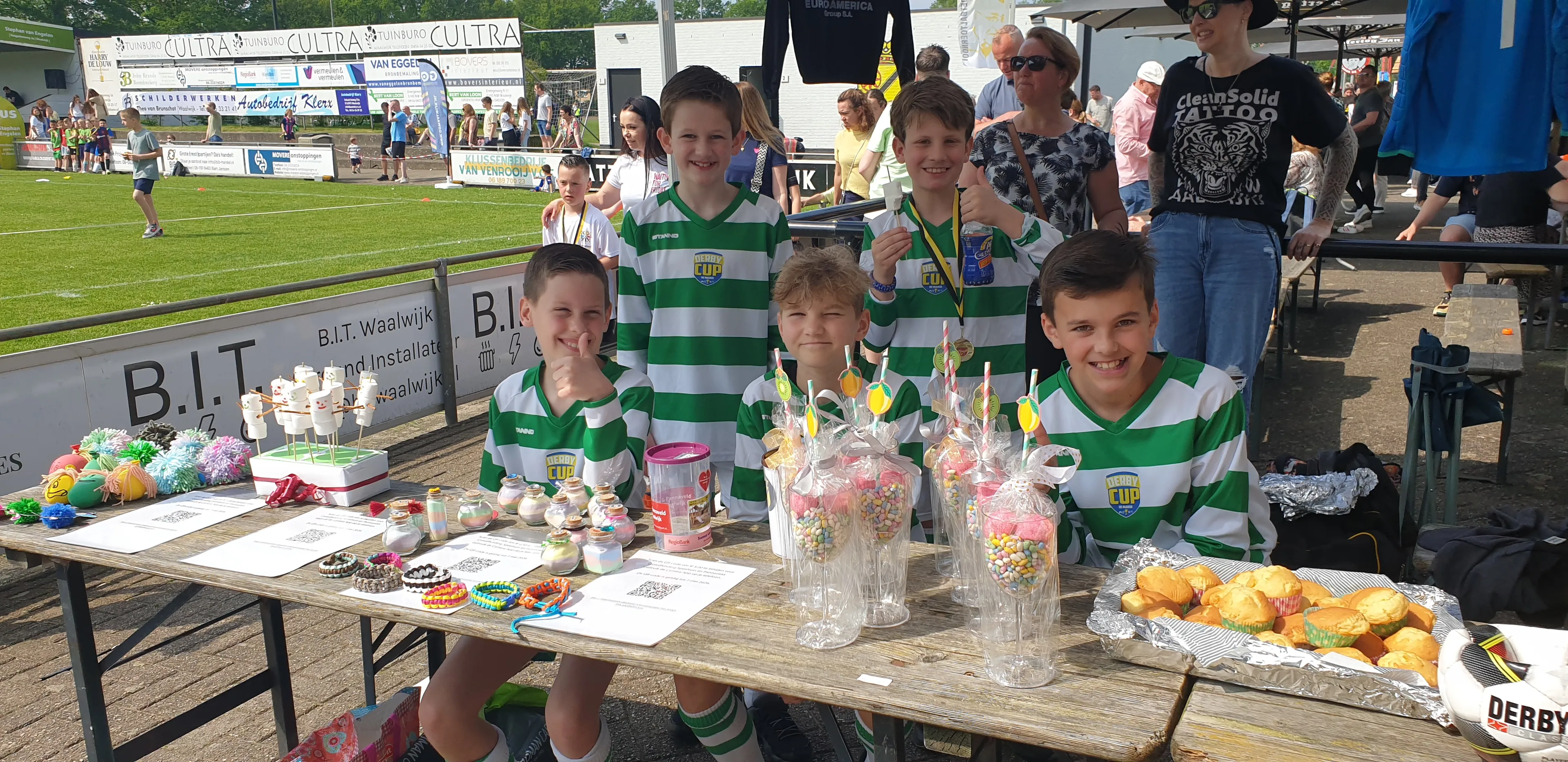 kraam met de zelfgemaakte spullen