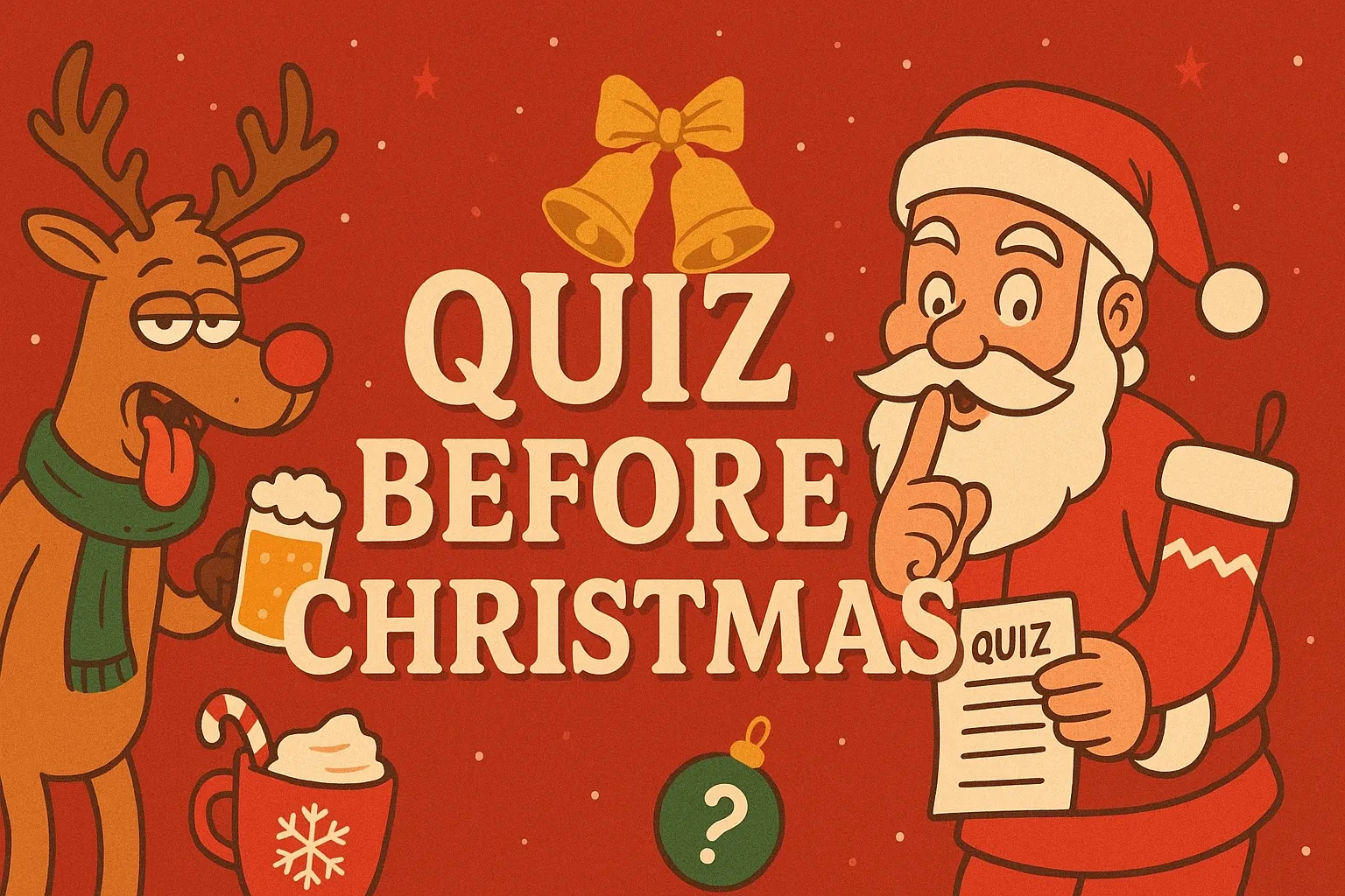 Kerstquiz met een vrolijke rendier