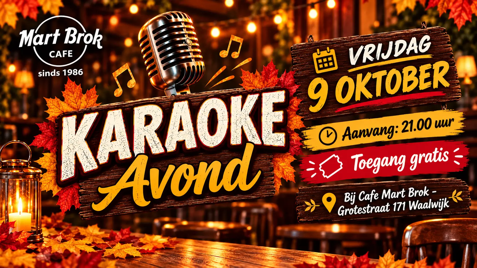 Herfstige Karaokeavond bij Café Mart Brok